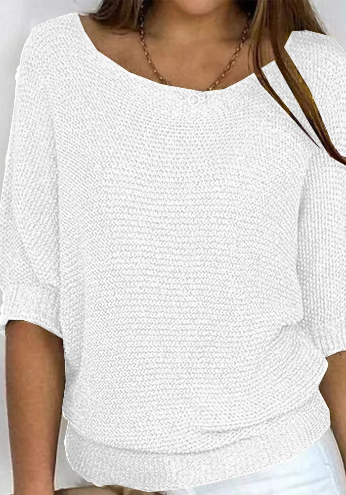 Monika | Damska Sweter Z Dekoltem Łódką | Rękaw Do Łokcia