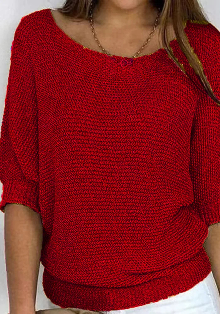 Monika | Damska Sweter Z Dekoltem Łódką | Rękaw Do Łokcia