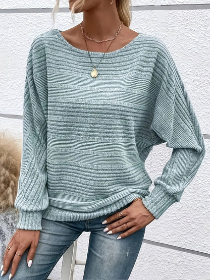 Karina | Sweter damska z rękawami typu batwing | Okrągły dekolt