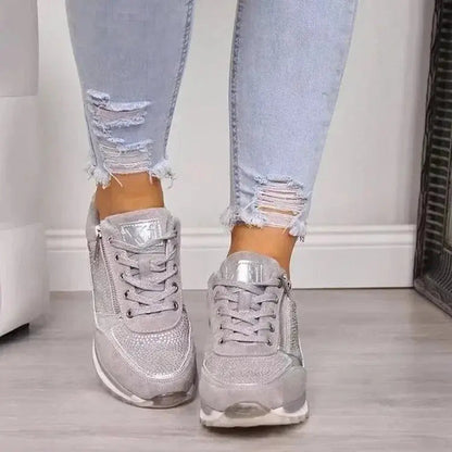 Anna | Damskie sneakersy buty z zamkiem i amortyzującą podeszwą