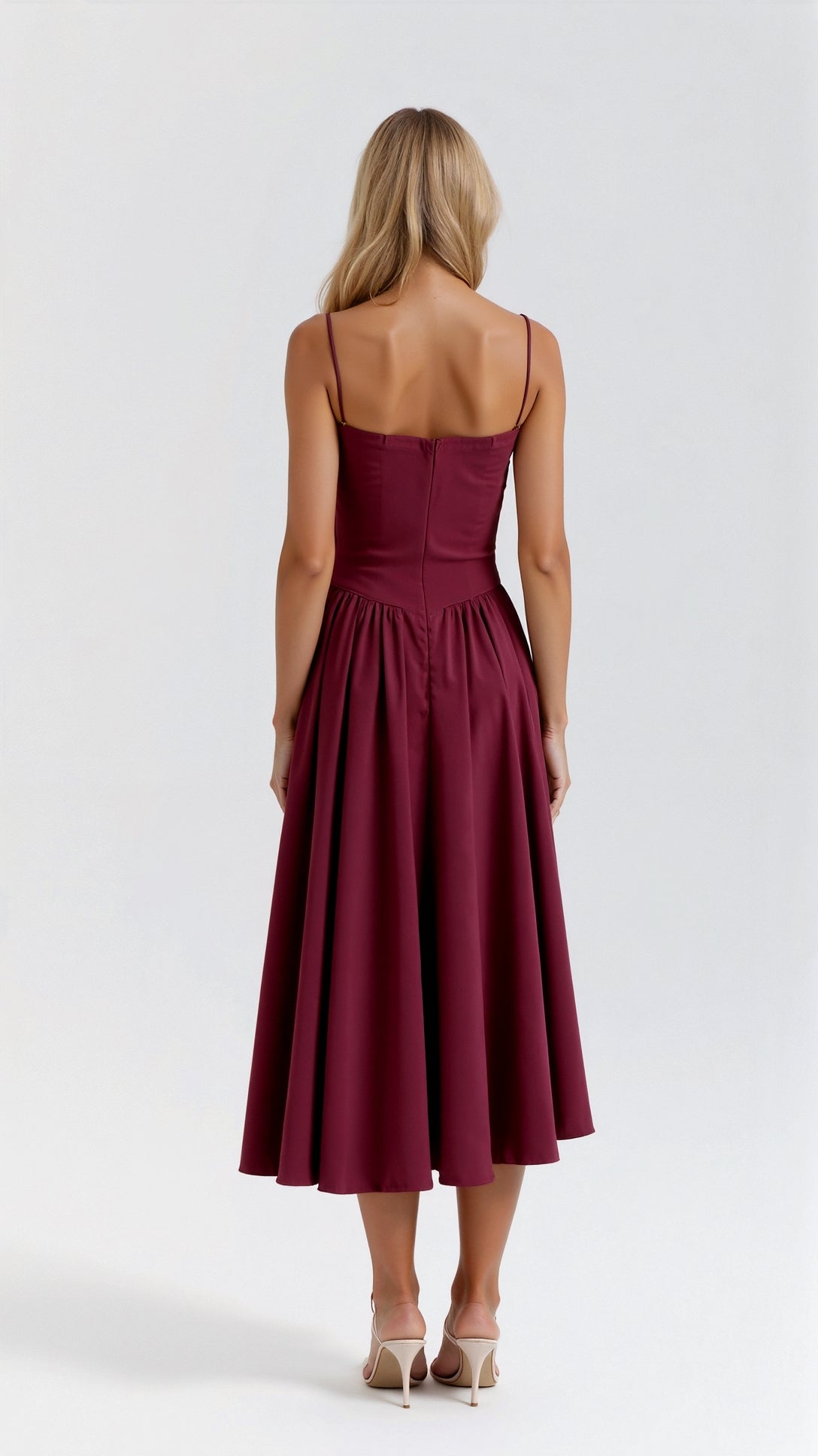 Maja | Rozkloszowana Sukienka z Gorsetem Damska | Do Kolan