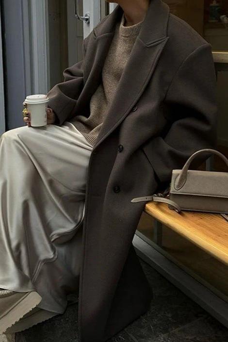 Anna | Damska Długi Płaszcz Dwurzędowy | Zimowa