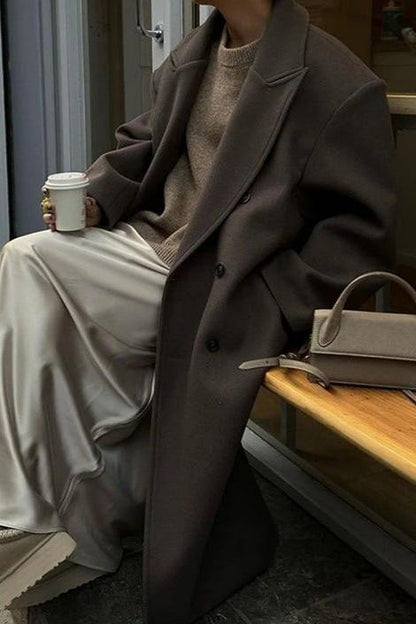 Anna | Damska Długi Płaszcz Dwurzędowy | Zimowa