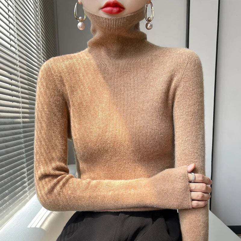 Wiktoria | Damska Sweter z Golfem | Długi Rękaw