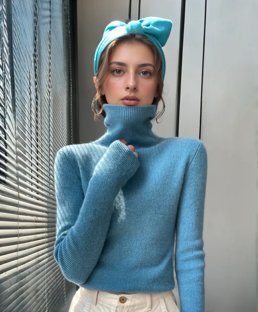 Wiktoria | Damska Sweter z Golfem | Długi Rękaw