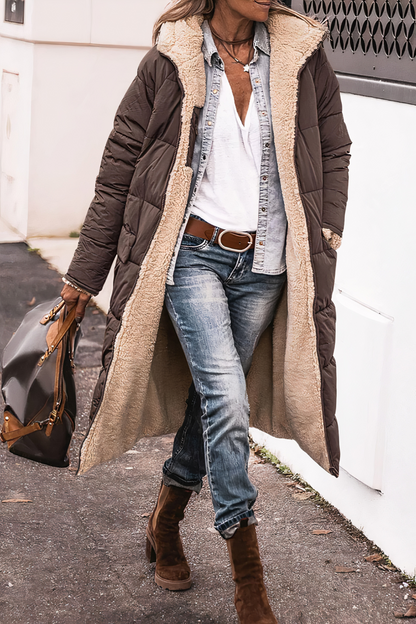 Długa Ogrzewana Parka Damska