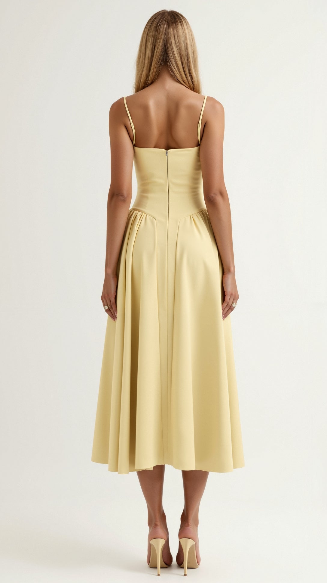 Maja | Rozkloszowana Sukienka z Gorsetem Damska | Do Kolan