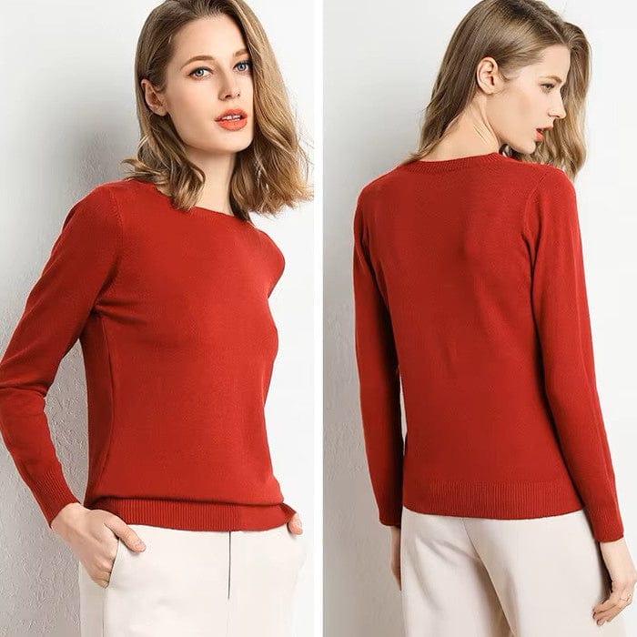 Anna | Damska sweter z okrągłym dekoltem | Długi rękaw